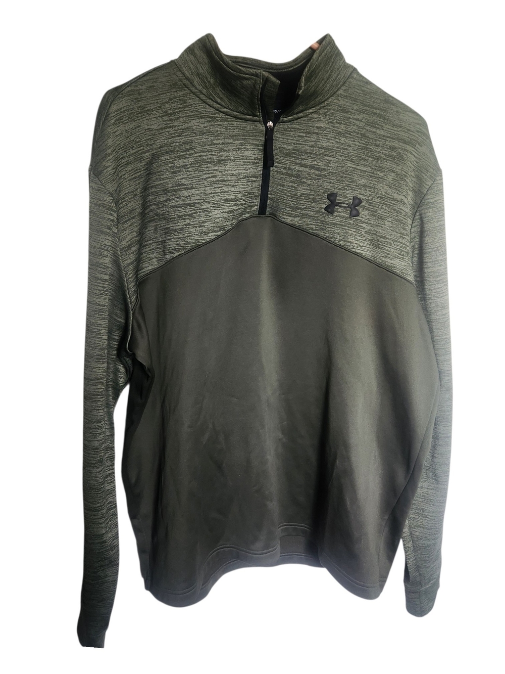 Under Armour Two-Tone Olive Green Quarter-Zip XL Pullover
